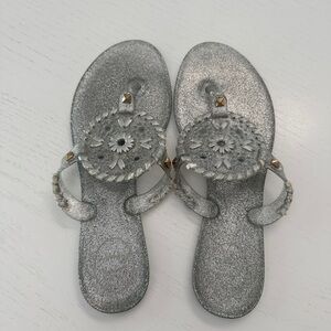 Jack Rogers Silver Jelly Sandals